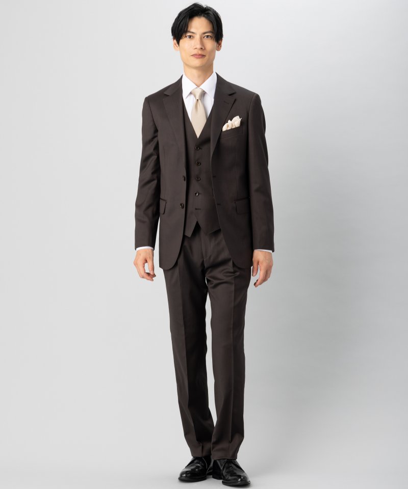 ONLY オンリー REDA社・FLEXO3ピーススーツ ブラウン系 | 結婚式