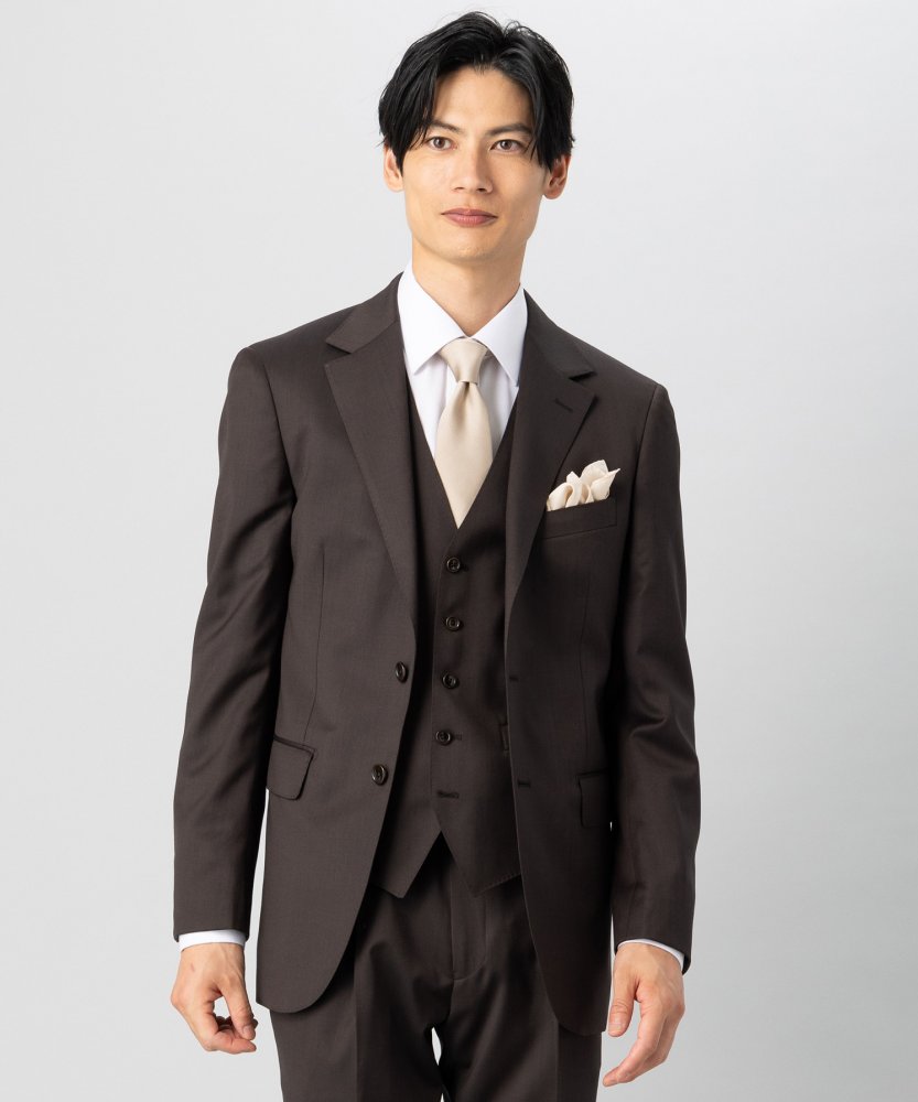 ONLY オンリー REDA社・FLEXO3ピーススーツ ブラウン系 | 結婚式