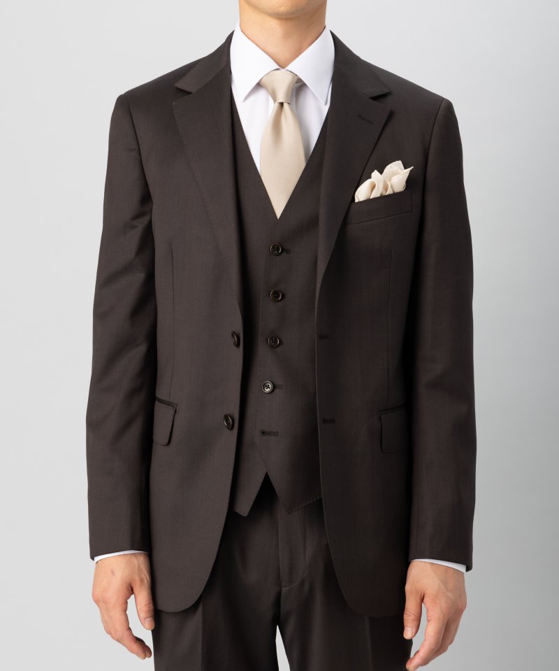 ONLY オンリー REDA社・FLEXO3ピーススーツ ブラウン系 | 結婚式