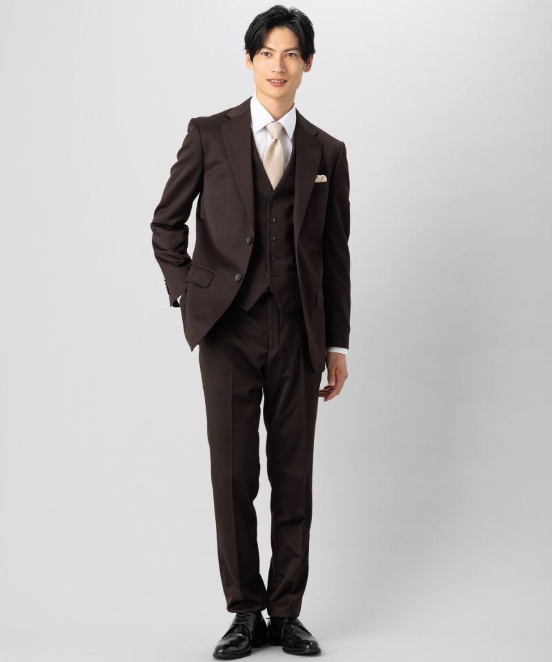 P.S.FA ベネシャンスリーピーススーツ ブラウン系 | 結婚式パーティー