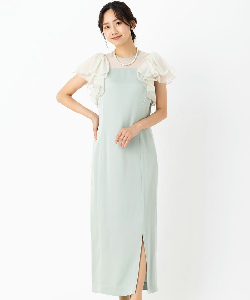 FRAY I.D フレイアイディー フリルスリーブコンビドレス その他 x