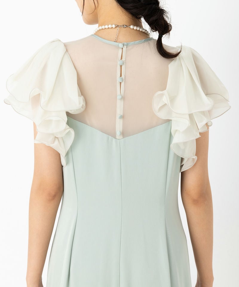 FRAY I.D フレイアイディー フリルスリーブコンビドレス その他 x