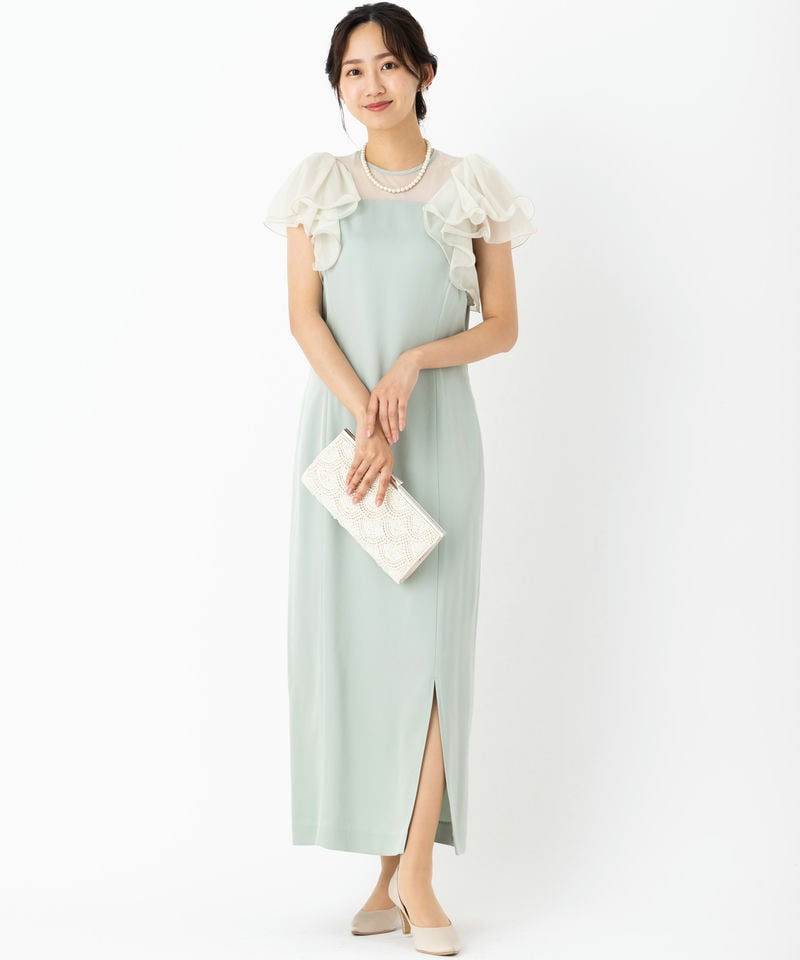 FRAY I.D フレイアイディー フリルスリーブコンビドレス その他 x