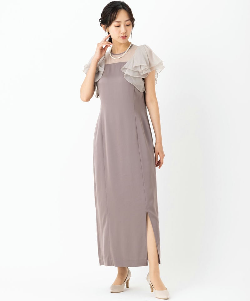 FRAY I.D フレイアイディー フリルスリーブコンビドレス その他 x