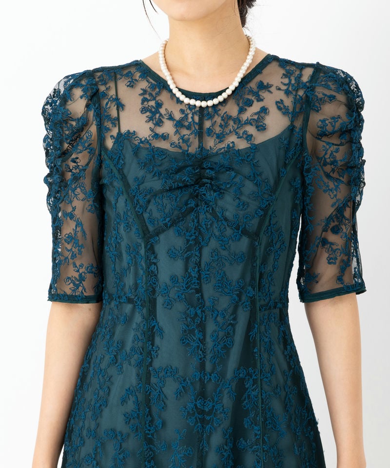 FRAY I.D フレイアイディー エンブロイダリードレス その他 x グリーン