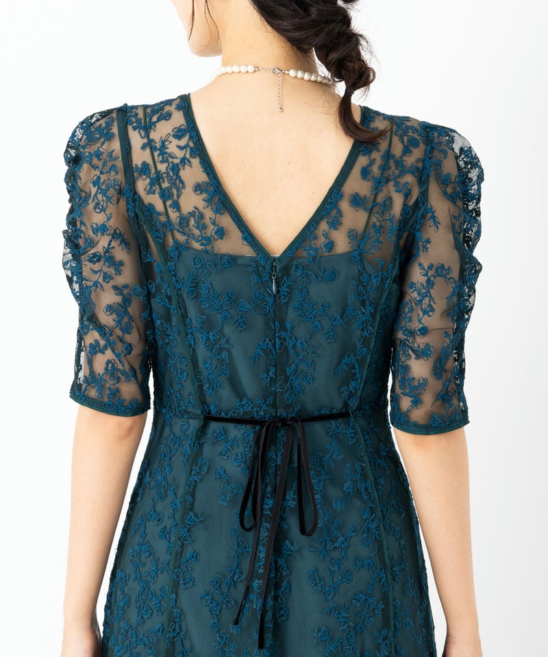 ★限定値下★【新品タグ付】【完売品】FRAY I.D エンブロイダリードレス FRAY I.D フレイアイディー エンブロイダリーパフドレス ブラック/M