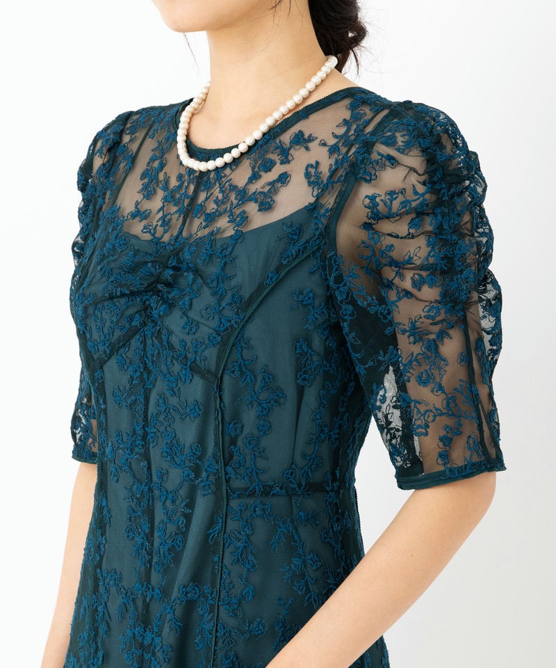 FRAY I.D フレイアイディー エンブロイダリードレス その他 x グリーン