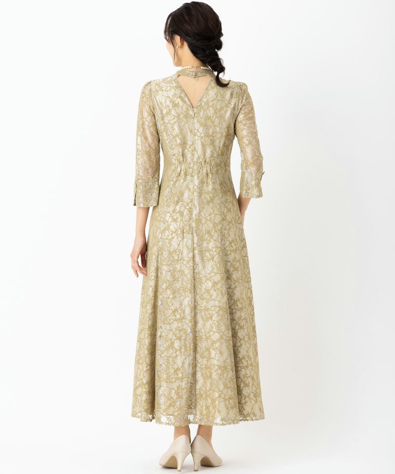 Aimer エメ ボタニカル柄レースバックシャンドレス イエロー系 | 結婚