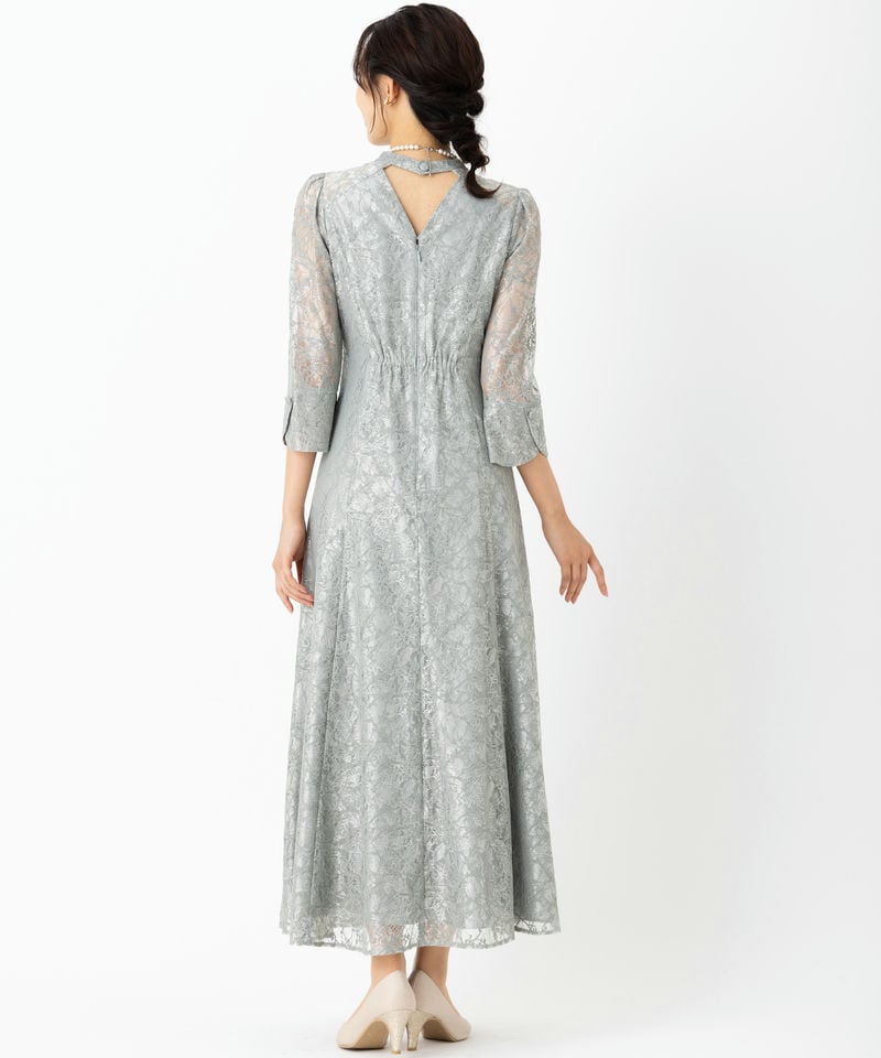 Aimer エメ ボタニカル柄レースバックシャンドレス その他 x グリーン