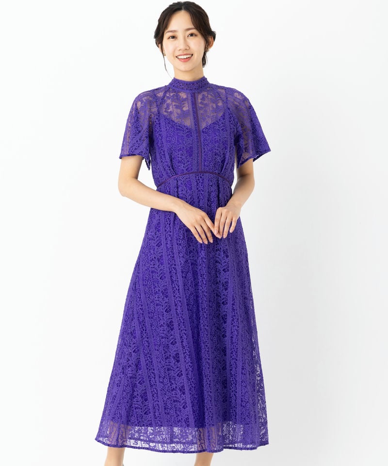 FRAY I.D フレイアイディー フローティング刺繍ドレス ブラック系