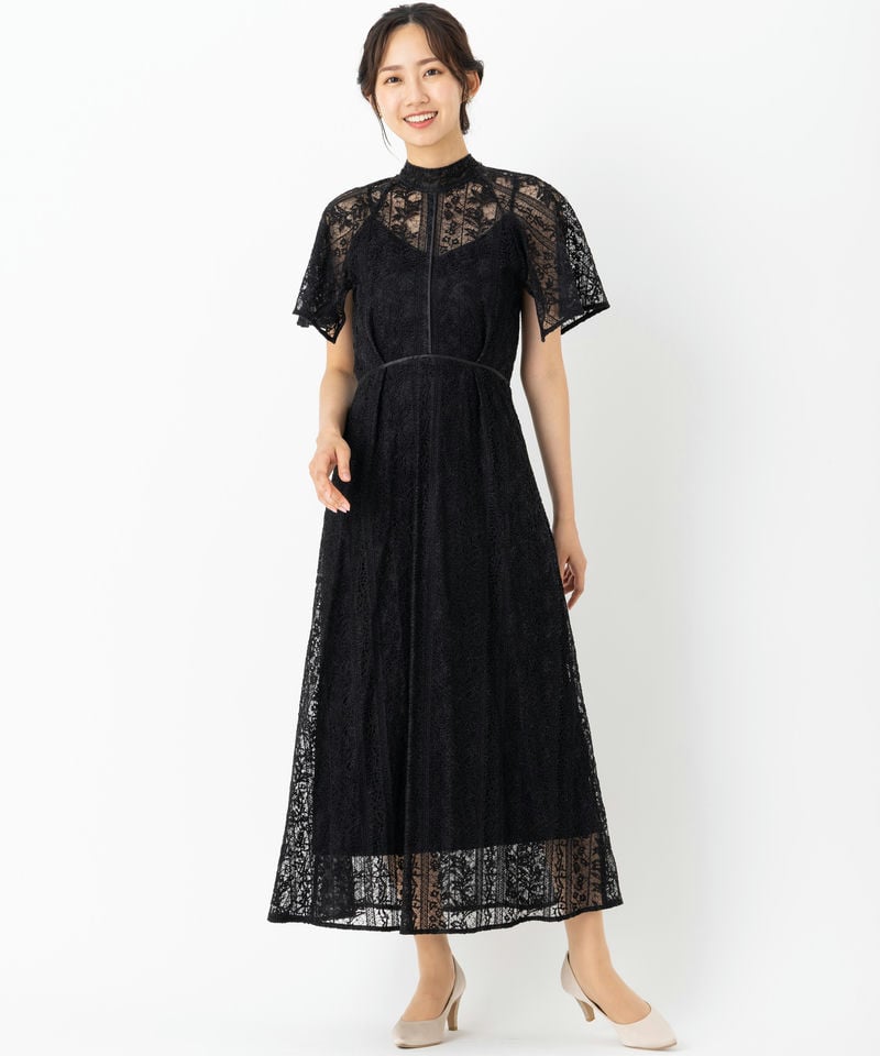FRAY I.D フレイアイディー フローティング刺繍ドレス ブラック系