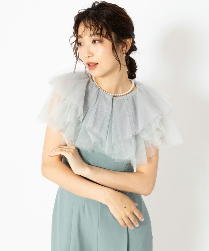 LilyBrown リリーブラウン チュールボレロセットコンビネゾン ブルー系