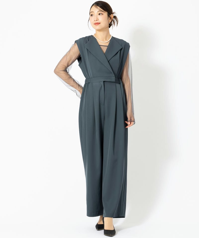 GRACE CONTINENTAL グレースコンチネンタル 刺繍ワイドサロペット