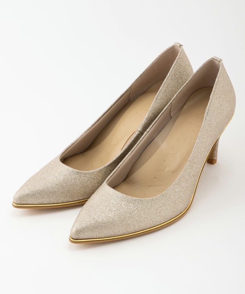 Select Shop グリッターラメポインテッドパンプス その他 x ゴールド系