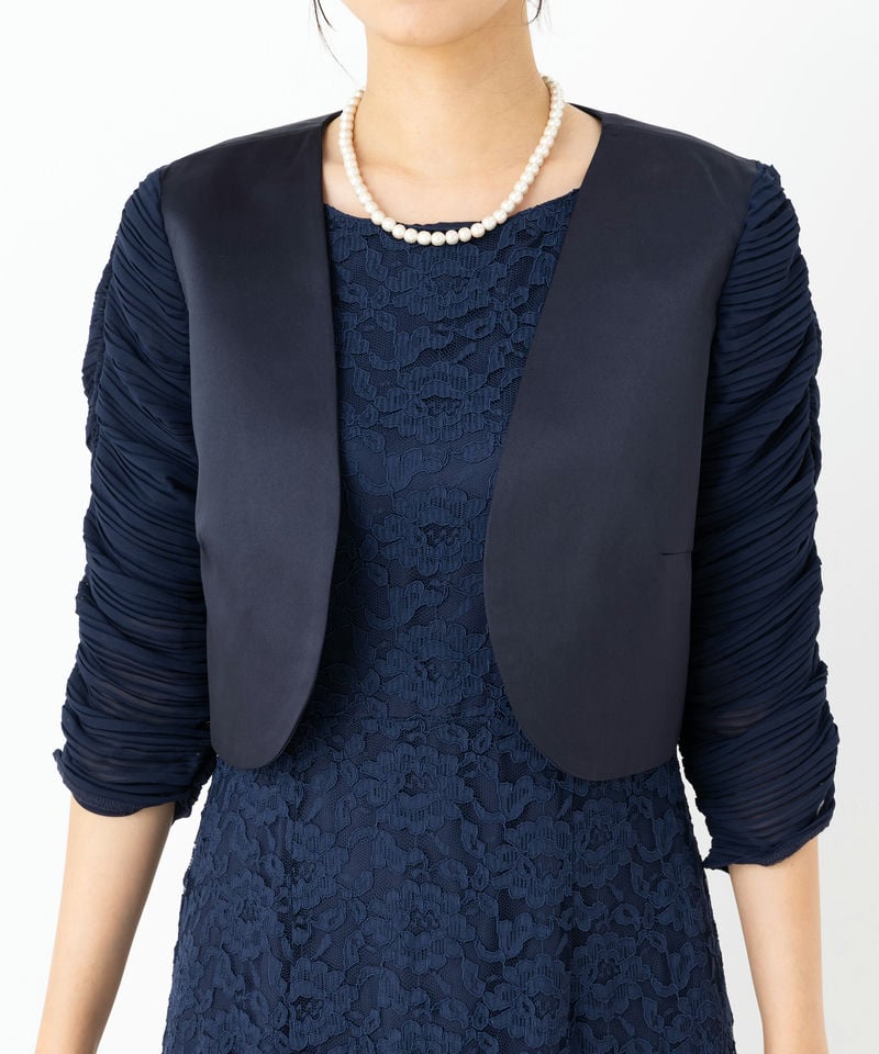 Select Shop 【マザーズドレスセット】総レースロングドレス ネイビー