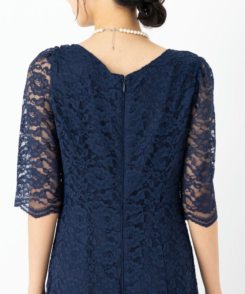 Select Shop 【マザーズドレスセット】総レースロングドレス ネイビー