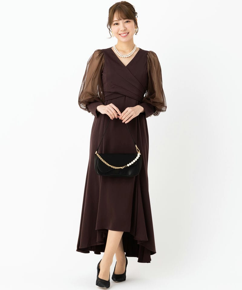 Dorry Doll ドリードール クロスデザインドレス ブラウン系 | 結婚式