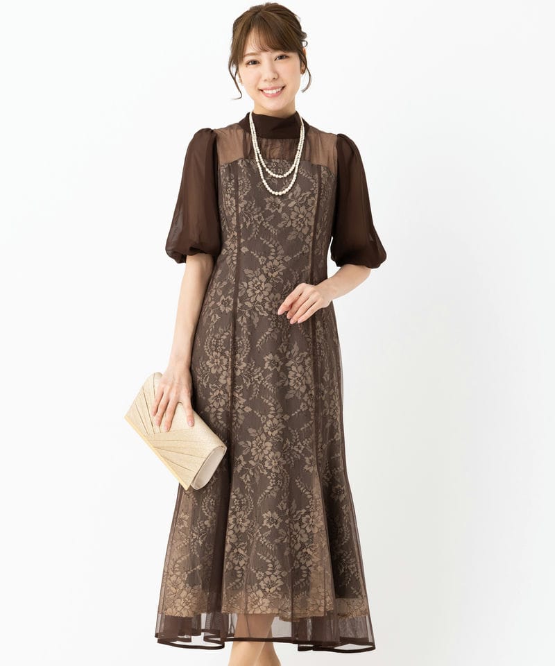 Dorry Doll 【ドレス2点SET】ドリードール フラワーレースパフスリーブ