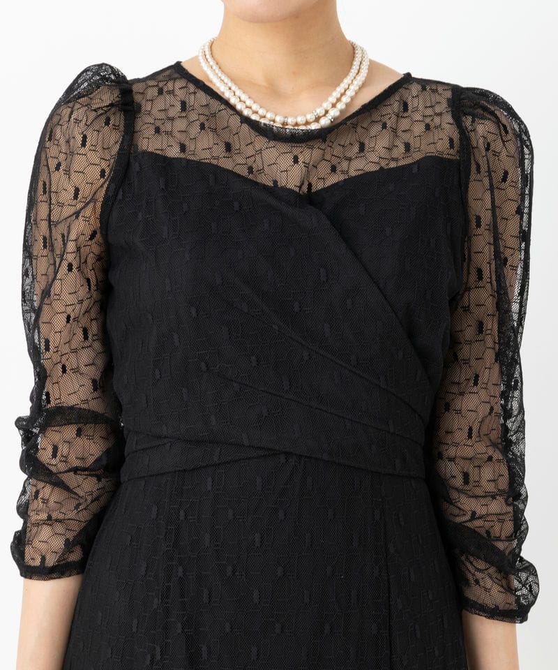 etoll. エトル ジオメトリックカシュクールデザインフレアドレス