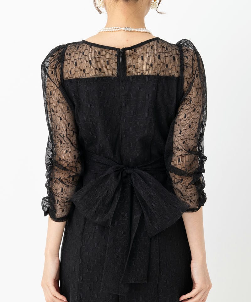 etoll. エトル ジオメトリックカシュクールデザインフレアドレス