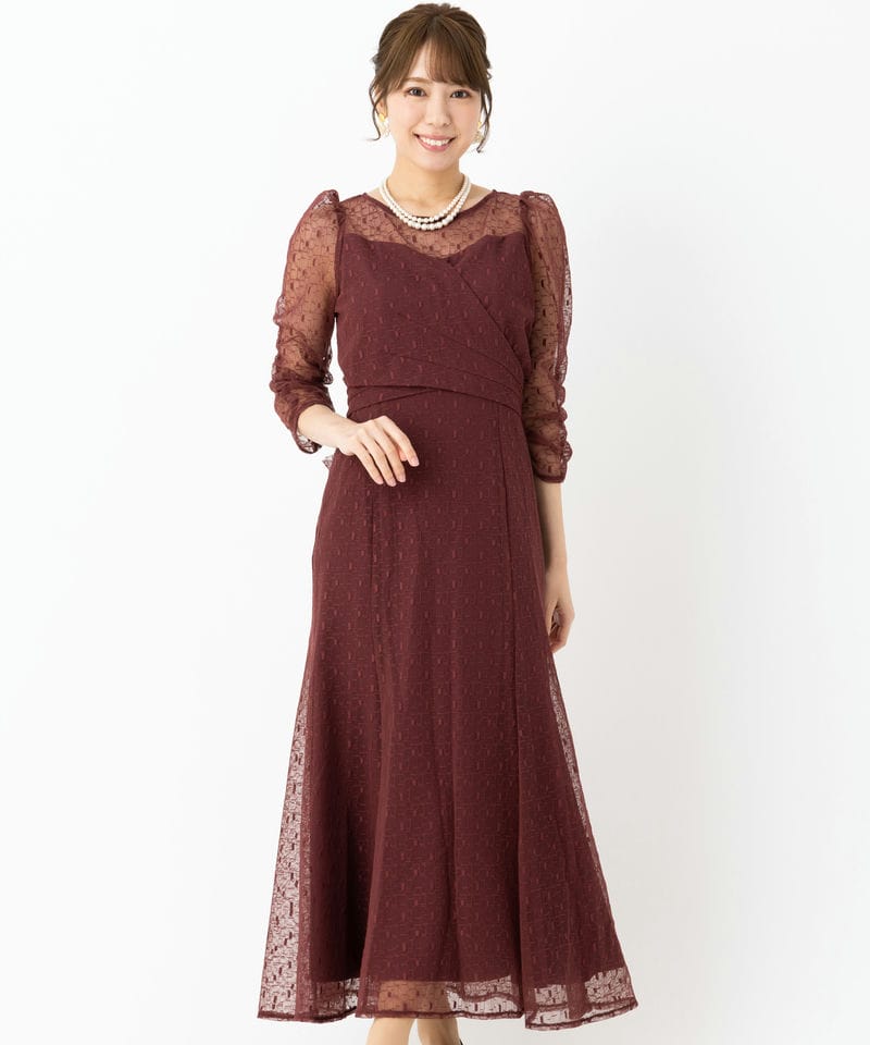 etoll. エトル ジオメトリックカシュクールデザインフレアドレス