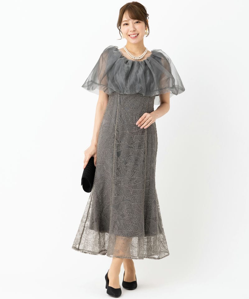 Leja レジャ 2WAYオフショルダーバリエマーメイドレス グレー系 | 結婚