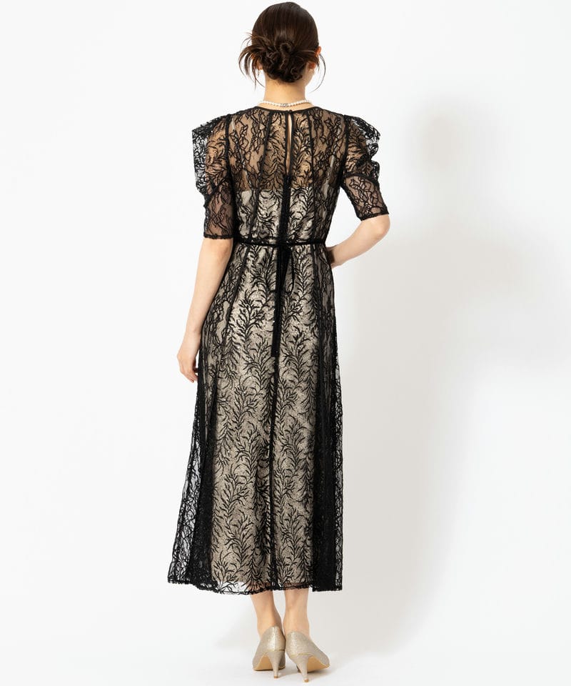 FRAY I.D フレイアイディー スパンコール刺繍レースドレス ブラック系