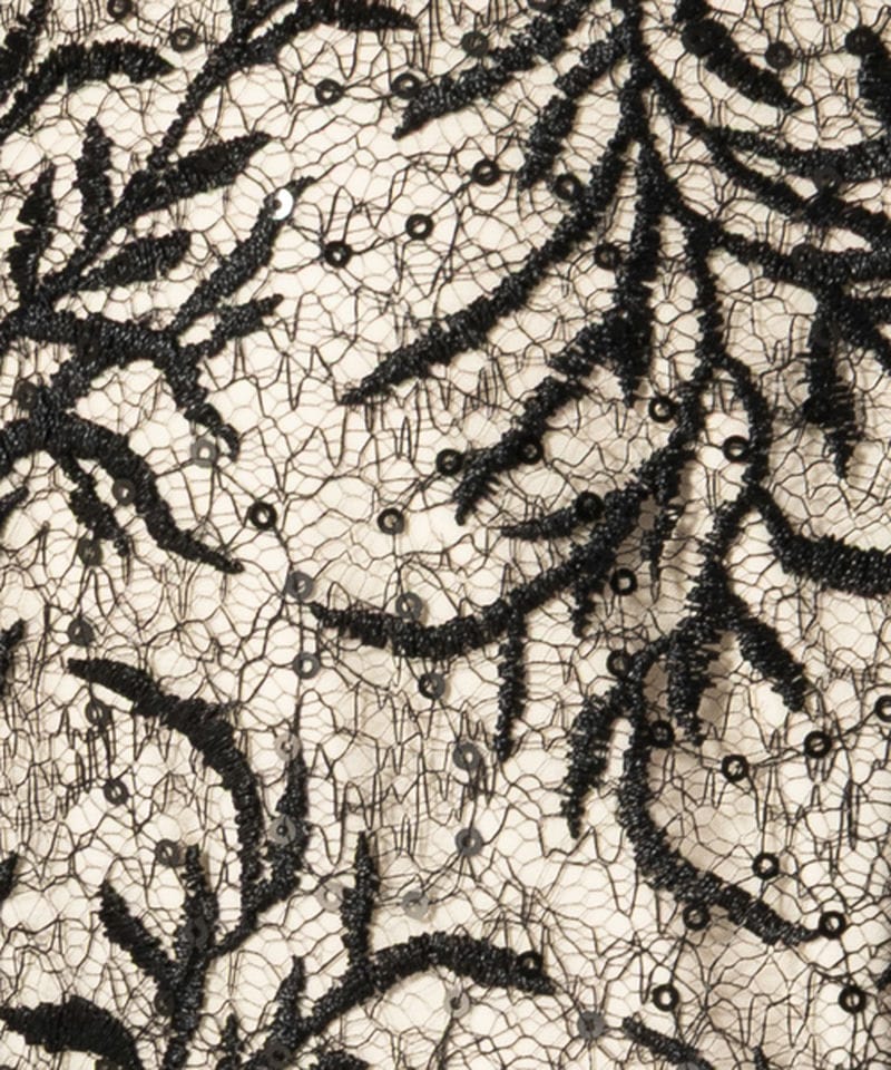 FRAY I.D フレイアイディー スパンコール刺繍レースドレス ブラック系