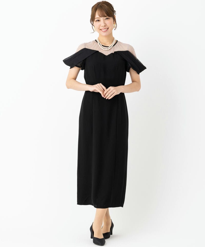 Select Shop ドレープチュールIラインドレス ブラック系 | 結婚式