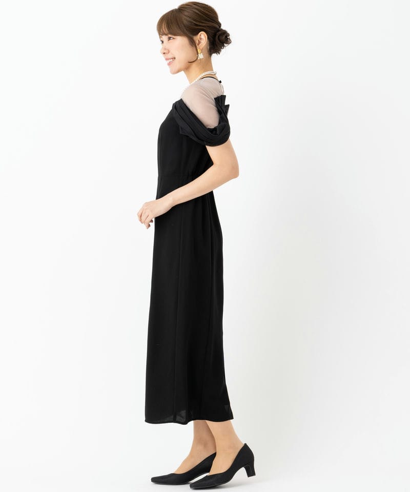 Select Shop ドレープチュールIラインドレス ブラック系 | 結婚式