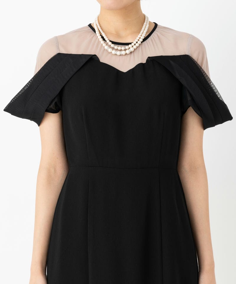 Select Shop ドレープチュールIラインドレス ブラック系 | 結婚式