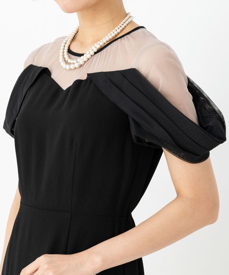 Select Shop ドレープチュールIラインドレス ブラック系 | 結婚式