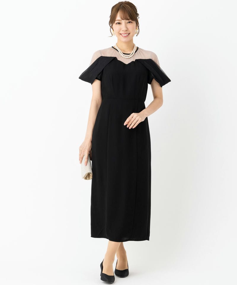 Select Shop ドレープチュールIラインドレス ブラック系 | 結婚式