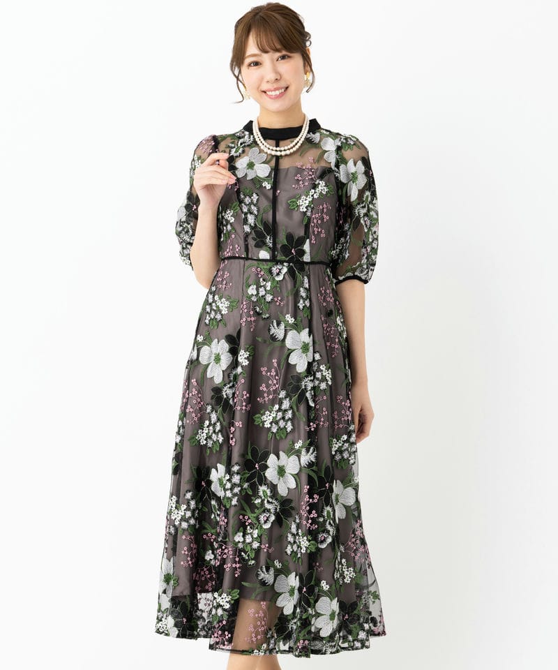 Dorry Doll ドリードール フラワーエンブロイダリードレス ピンク系