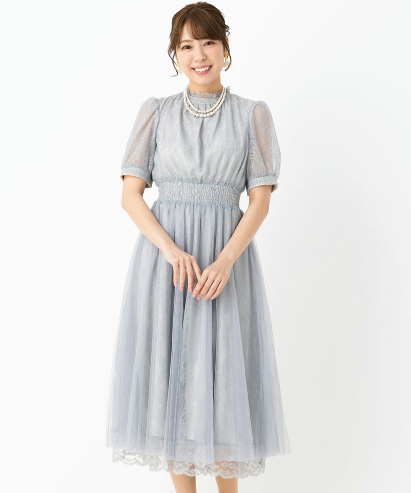 SNIDEL スナイデル ボリュームフレアレースドッキングドレス その他 x