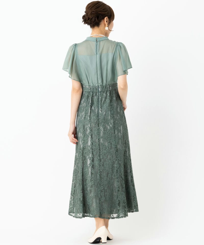 Aimer エメ フレアスリーブマーメイドラインドレス グリーン系 | 結婚