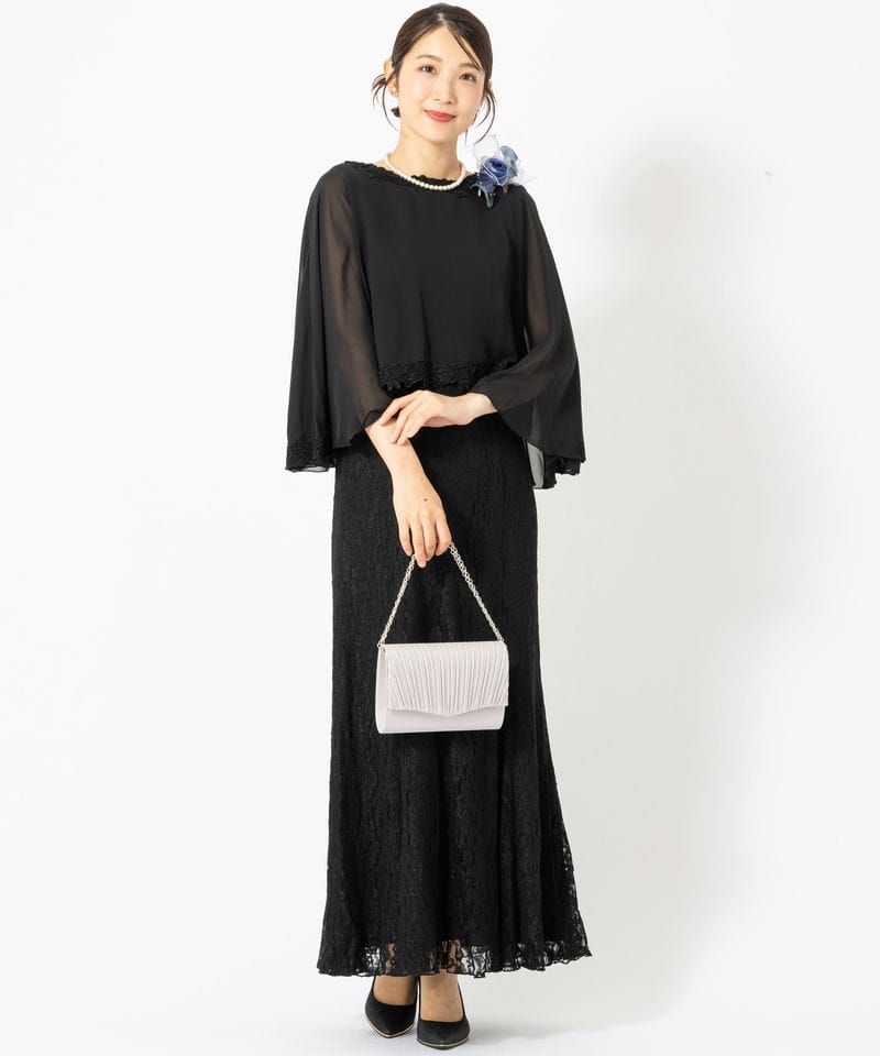 アメリ　フォーマル　シフォン　ドレス　セットアップ　Mサイズ Select Shop 【マザーズドレス】シフォンボレロ&レースロングドレス