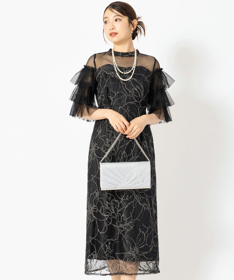 LE'RURE 【ドレス2点SET】リルアー サーキュラースリーブフラワー