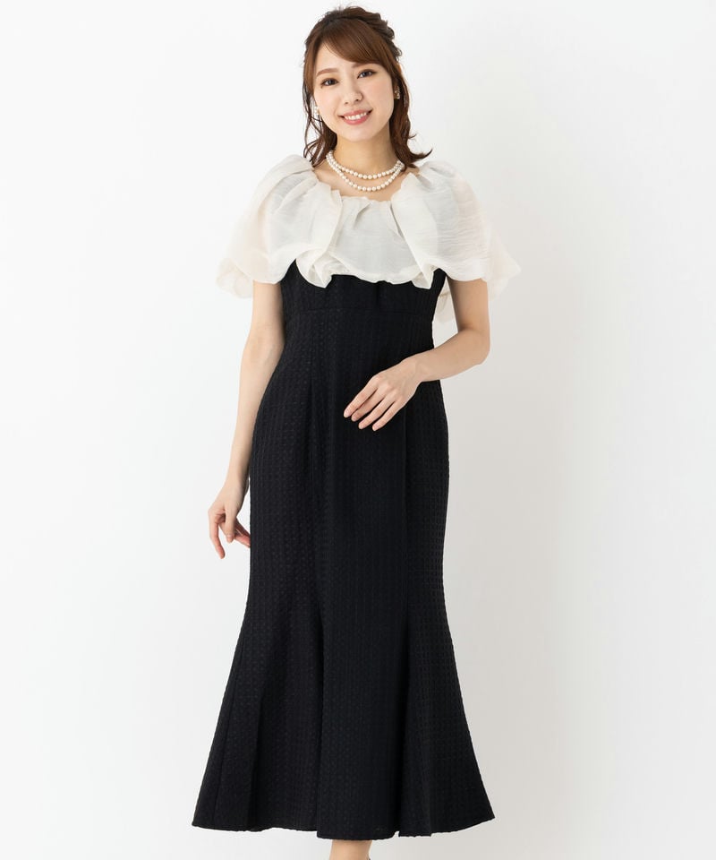 Leja レジャ 2WAYパフスリーブマーメイドドレス ブラック系 | 結婚式
