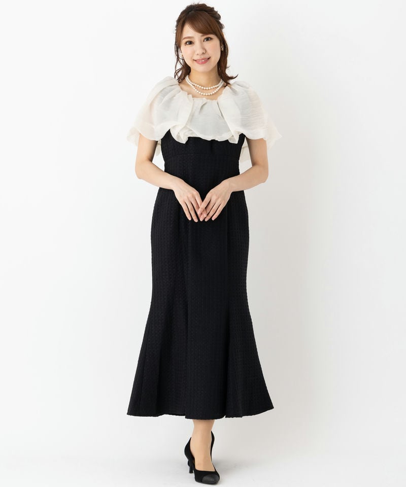 Leja レジャ 2WAYパフスリーブマーメイドドレス ブラック系 | 結婚式