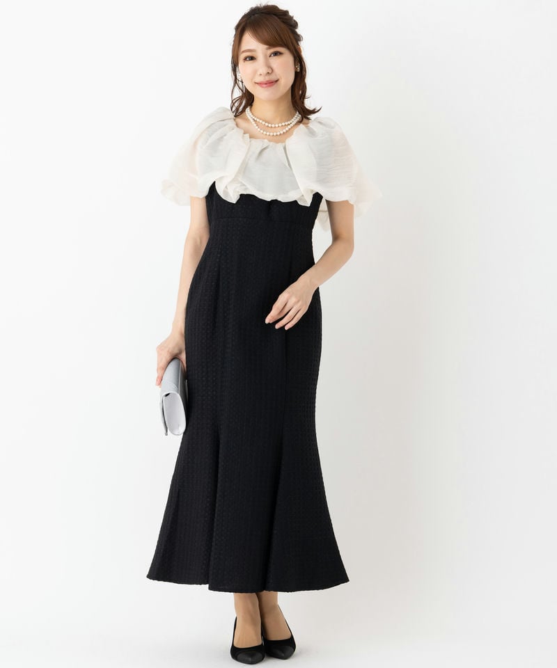 Leja レジャ 2WAYパフスリーブマーメイドドレス ブラック系 | 結婚式