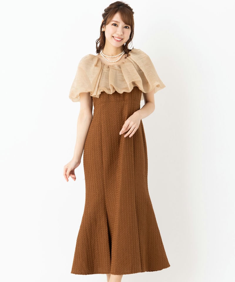 Leja レジャ 2WAYパフスリーブマーメイドドレス ブラック系 | 結婚式