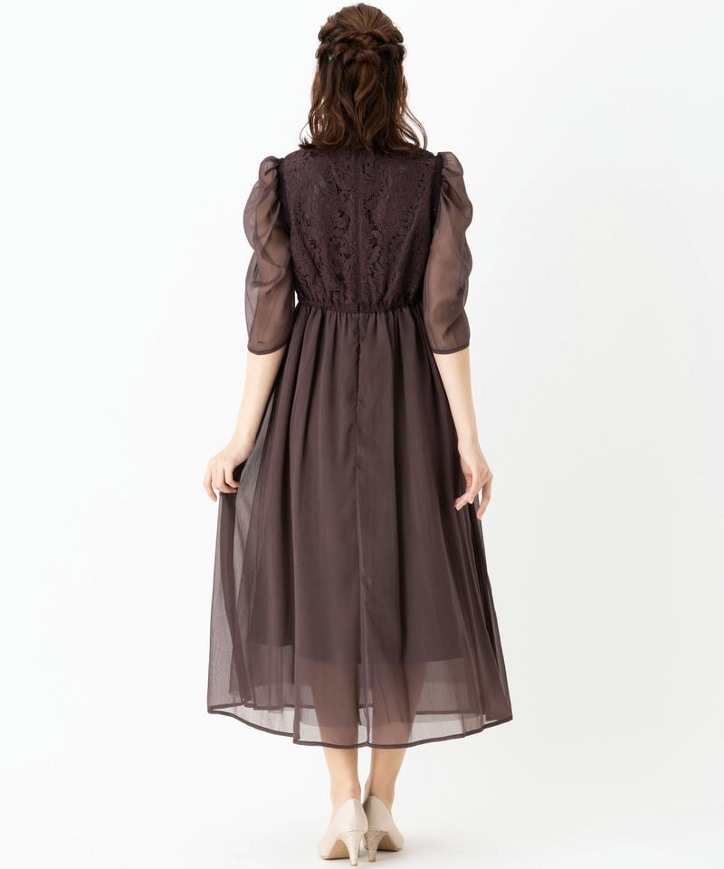 etoll. エトル チャイナモチーフフレアドレス その他 x ブラウン系