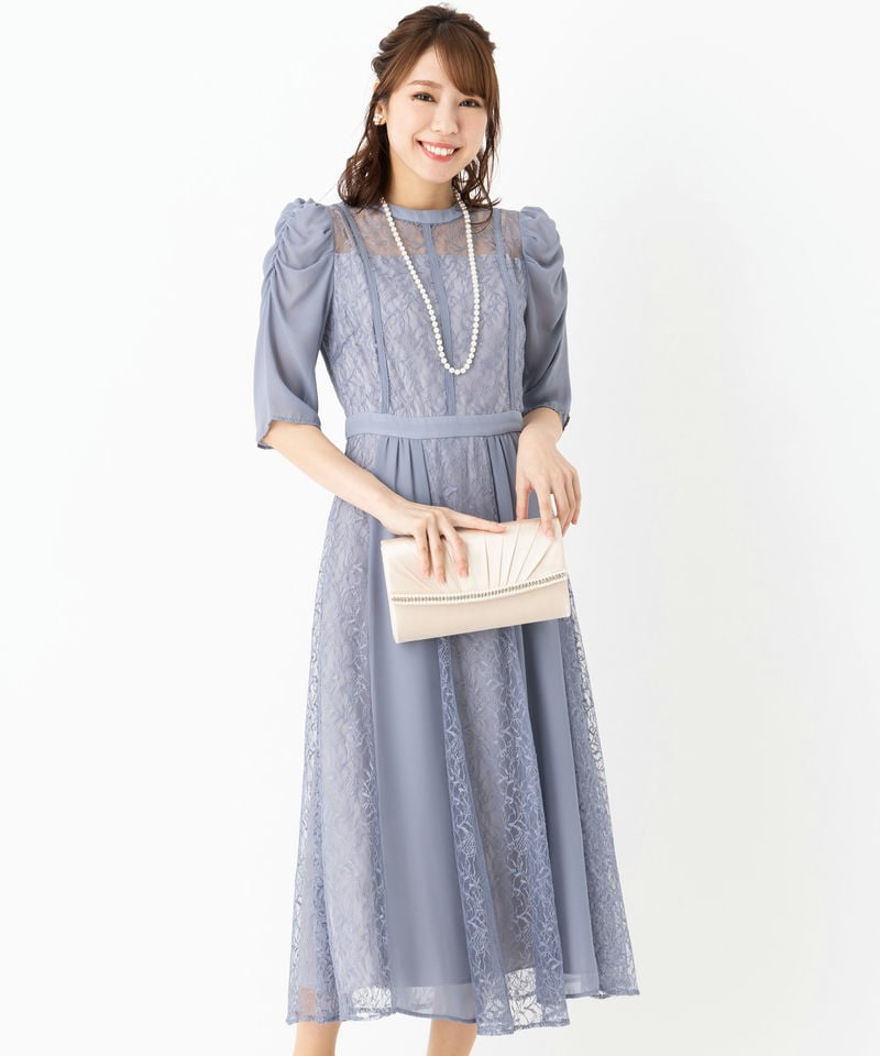 Select Shop 【ドレス2点セット】シフォン切替レースドレス Select Shop 【ドレス2点セット】シフォン切替レースドレス