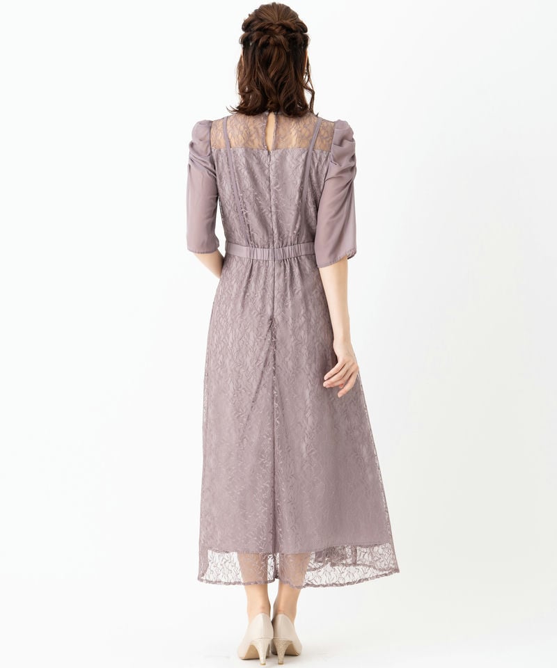 Select Shop シフォン切替レースドレス その他 x ピンク系 x パープル