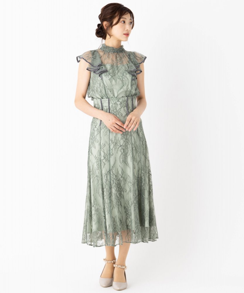 JILL STUART ジルスチュアート トリミングレースセットアップドレス