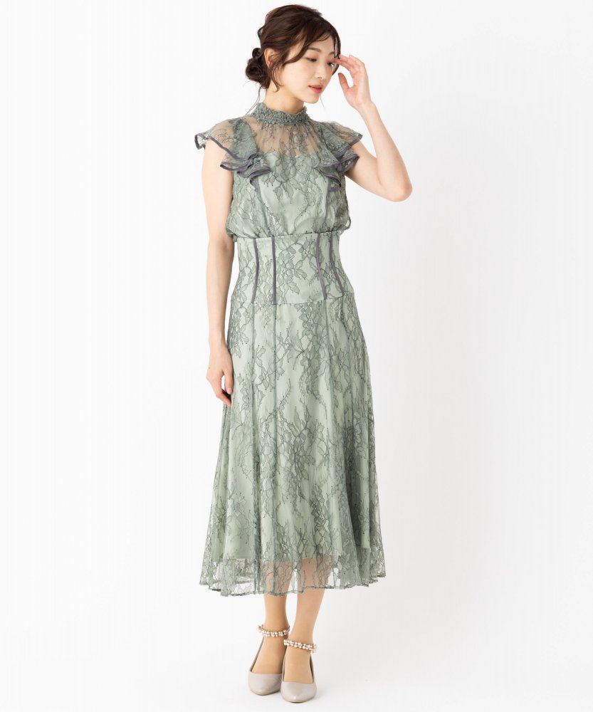 JILL STUART ジルスチュアート トリミングレースセットアップドレス