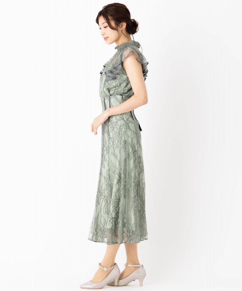 ジルスチュアートドレス120 JILL STUART ジルスチュアート トリミングレースセットアップドレス