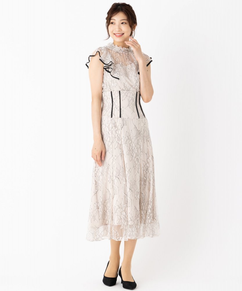 JILL STUART ジルスチュアート トリミングレースセットアップドレス