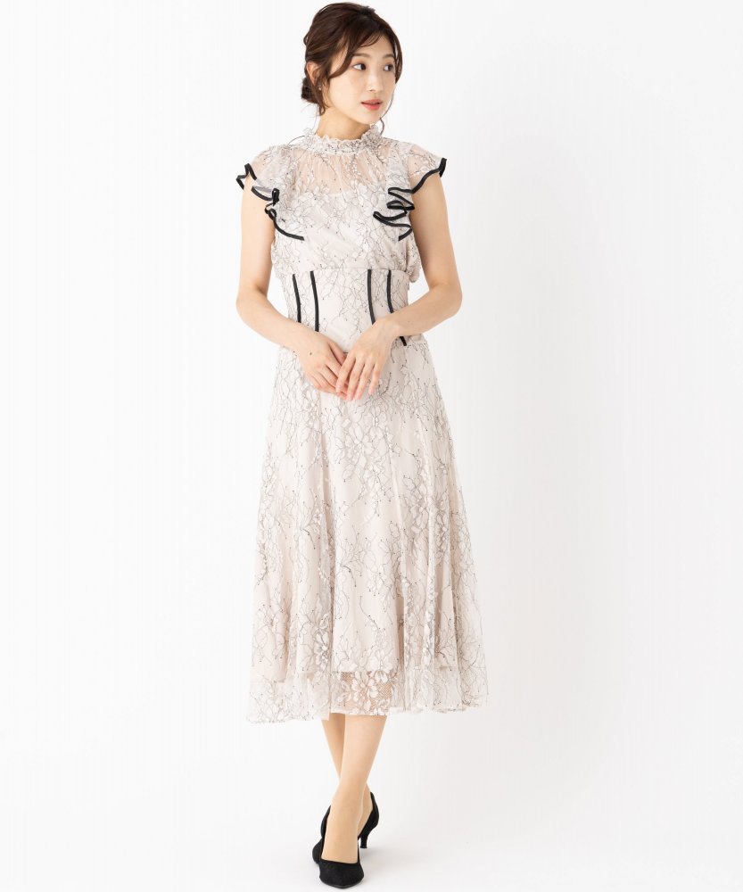 JILL STUART ジルスチュアート トリミングレースセットアップドレス